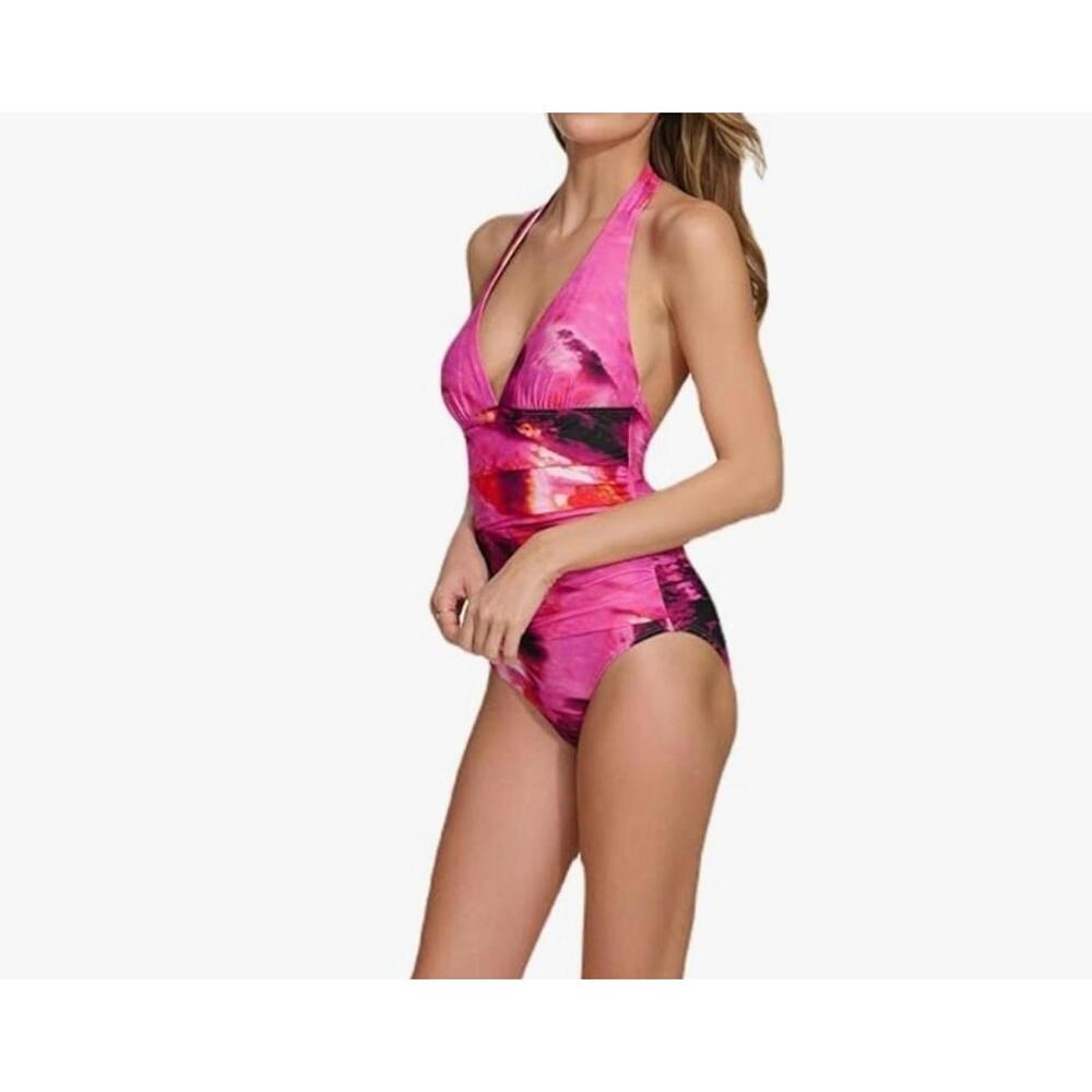 DKNY Trangle Halter-Style One-Piece Swimsuit Women's Size XL NWT